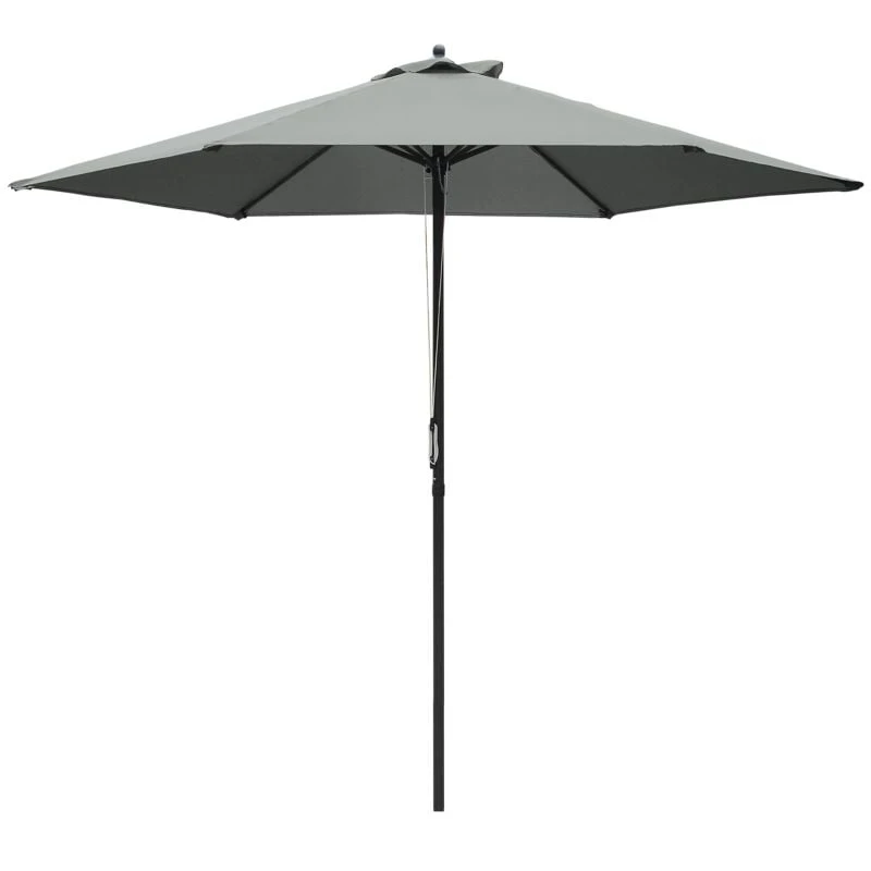 Outsunny 2.8m Patio Sun Parasol With 6 Ribs - Dark Grey - 84D-067CG 2 Outsunny 2.8m Patio Sun Parasol With 6 Ribs - Dark Grey - 84D-067CG - Image 2