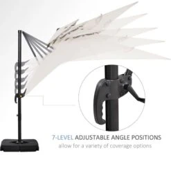 Outsunny Steel Frame Outdoor Roma Cantilever Umbrella - Beige - 84D-073 18 Outsunny Steel Frame Outdoor Roma Cantilever Umbrella - Beige - 84D-073 -OUTSUNNY Sales Shop outsunny 84d 073 3