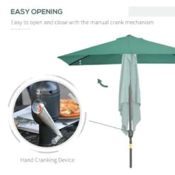 Outsunny 2.3m Half Round Parasol - Green - 84D-074GN 14 Outsunny 2.3m Half Round Parasol - Green - 84D-074GN -OUTSUNNY Sales Shop outsunny 84d 074gn 5