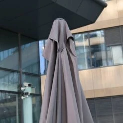 Outsunny 2.3m Half Round Parasol - Grey - 84D-074GY -OUTSUNNY Sales Shop outsunny 84d 074gy 5