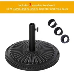Outsunny 15kg Round Cement Parasol Base Umbrella Weight Stand Holder - Black - 84D-076 -OUTSUNNY Sales Shop outsunny 84d 076 5