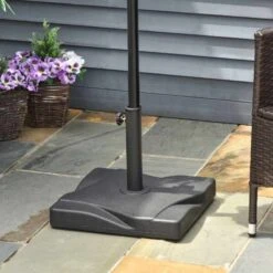 Outsunny Cement Outdoor Garden Square Parasol Base - Black - 84D-078 -OUTSUNNY Sales Shop outsunny 84d 078 1