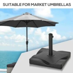 Outsunny Cement Outdoor Garden Square Parasol Base - Black - 84D-078 -OUTSUNNY Sales Shop outsunny 84d 078 2