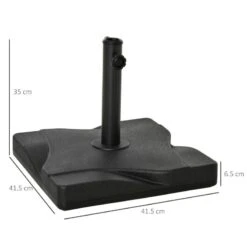 Outsunny Cement Outdoor Garden Square Parasol Base - Black - 84D-078 -OUTSUNNY Sales Shop outsunny 84d 078 3