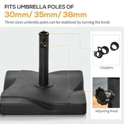 Outsunny Cement Outdoor Garden Square Parasol Base - Black - 84D-078 -OUTSUNNY Sales Shop outsunny 84d 078 6