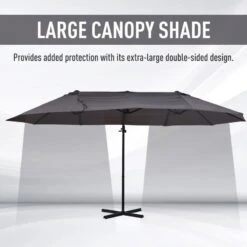 Outsunny Double Canopy Offset Parasol With Steel Pole 12 Ribs - Grey - 84D-085GY 15 Outsunny Double Canopy Offset Parasol With Steel Pole 12 Ribs - Grey - 84D-085GY -OUTSUNNY Sales Shop outsunny 84d 085gy 4