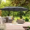 Outsunny Double Canopy Offset Parasol With Steel Pole 12 Ribs - Grey - 84D-085GY -OUTSUNNY Sales Shop outsunny 84d 085gy 8