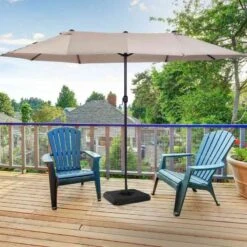 Outsunny HDPE 4-Part Fillable Parasol Base - Black - 84D-089