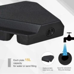 Outsunny HDPE 4-Part Fillable Parasol Base - Black - 84D-089 -OUTSUNNY Sales Shop outsunny 84d 089 4