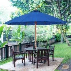 Outsunny 2.5m Wooden Garden Parasol - Blue - 84D-097BU -OUTSUNNY Sales Shop outsunny 84d 097bu 11