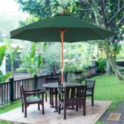 Outsunny 2.5m Wooden Garden Parasol - Dark Green - 84D-097GN -OUTSUNNY Sales Shop outsunny 84d 097gn 11