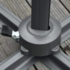 Outsunny 3m LED Cantilever Garden Parasol With Cross Base And Solar Lights - Grey - 84D-099GY -OUTSUNNY Sales Shop outsunny 84d 099gy 11