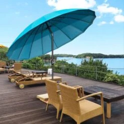 Outsunny Garden Parasol With Tilt Crank - Blue - 84D-103BU -OUTSUNNY Sales Shop outsunny 84d 103bu 13