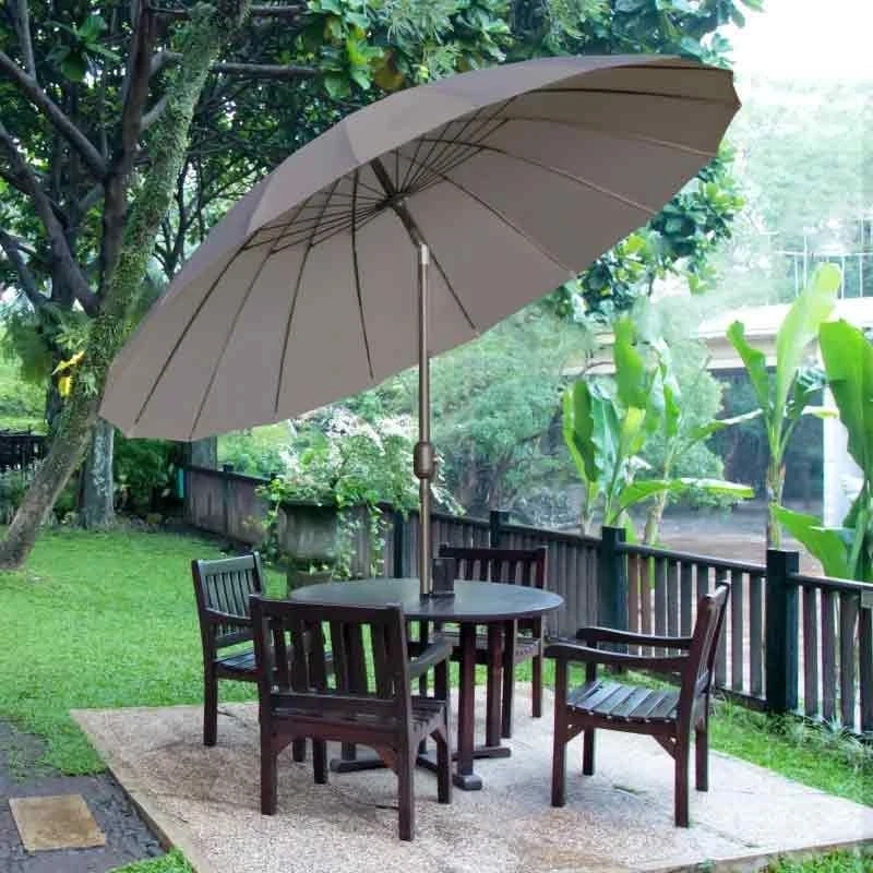 Outsunny Garden Parasol With Tilt Crank - Dark Grey - 84D-103CG 3 Outsunny Garden Parasol With Tilt Crank - Dark Grey - 84D-103CG - Image 3