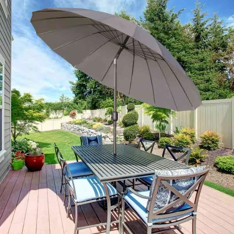 Outsunny Garden Parasol With Tilt Crank - Dark Grey - 84D-103CG 2 Outsunny Garden Parasol With Tilt Crank - Dark Grey - 84D-103CG - Image 2