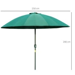 Outsunny Sun Shade Parasol With 18 Sturdy Ribs & Push Button Tilt Crank - Dark Green - 84D-103GN 19 Outsunny Sun Shade Parasol With 18 Sturdy Ribs & Push Button Tilt Crank - Dark Green - 84D-103GN -OUTSUNNY Sales Shop outsunny 84d 103gn 2
