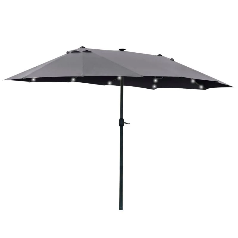 Outsunny 4.4m Double-Sided Sun Parasol LED Solar Lights - Dark Grey - 84D-106CG 2 Outsunny 4.4m Double-Sided Sun Parasol LED Solar Lights - Dark Grey - 84D-106CG - Image 2