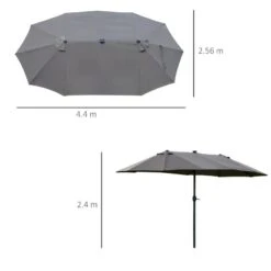 Outsunny 4.4m Double-Sided Sun Parasol LED Solar Lights - Dark Grey - 84D-106CG 19 Outsunny 4.4m Double-Sided Sun Parasol LED Solar Lights - Dark Grey - 84D-106CG -OUTSUNNY Sales Shop outsunny 84d 106cg 2