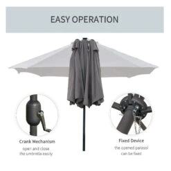 Outsunny 4.4m Double-Sided Sun Parasol LED Solar Lights - Dark Grey - 84D-106CG 17 Outsunny 4.4m Double-Sided Sun Parasol LED Solar Lights - Dark Grey - 84D-106CG -OUTSUNNY Sales Shop outsunny 84d 106cg 4
