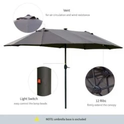 Outsunny 4.4m Double-Sided Sun Parasol LED Solar Lights - Dark Grey - 84D-106CG 16 Outsunny 4.4m Double-Sided Sun Parasol LED Solar Lights - Dark Grey - 84D-106CG -OUTSUNNY Sales Shop outsunny 84d 106cg 5