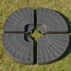 Outsunny 4 Piece Cantilever Patio Umbrella Base Stand With Carry Handles - Brown - 84D-124 18 Outsunny 4 Piece Cantilever Patio Umbrella Base Stand With Carry Handles - Brown - 84D-124 -OUTSUNNY Sales Shop outsunny 84d 124 1