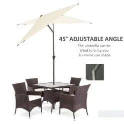 Outsunny 3 X 2m Patio Parasol With Tilt Crank - Beige - 84D-126BG -OUTSUNNY Sales Shop outsunny 84d 126bg 4