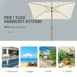 Outsunny 3 X 2m Patio Parasol With Tilt Crank - Beige - 84D-126BG -OUTSUNNY Sales Shop outsunny 84d 126bg 7