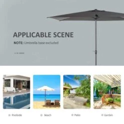 Outsunny 3 X 2m Patio Parasol With Tilt Crank Adjustable Angle - Grey - 84D-126CG -OUTSUNNY Sales Shop outsunny 84d 126cg 7