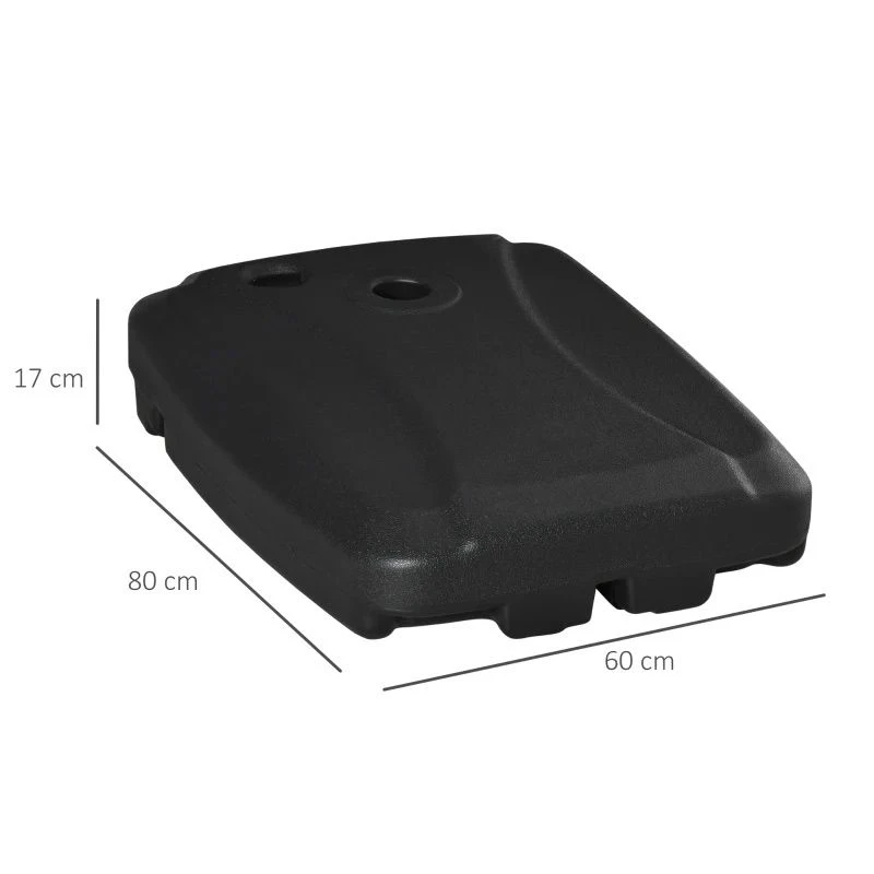 Outsunny 7kg Square Parasol Base For Cantilever Banana Parasol With Wheels - Black - 84D-148 9 Outsunny 7kg Square Parasol Base For Cantilever Banana Parasol With Wheels - Black - 84D-148 - Image 9