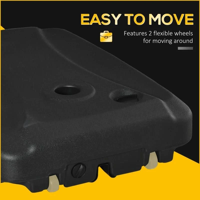 Outsunny 7kg Square Parasol Base For Cantilever Banana Parasol With Wheels - Black - 84D-148 5 Outsunny 7kg Square Parasol Base For Cantilever Banana Parasol With Wheels - Black - 84D-148 - Image 5