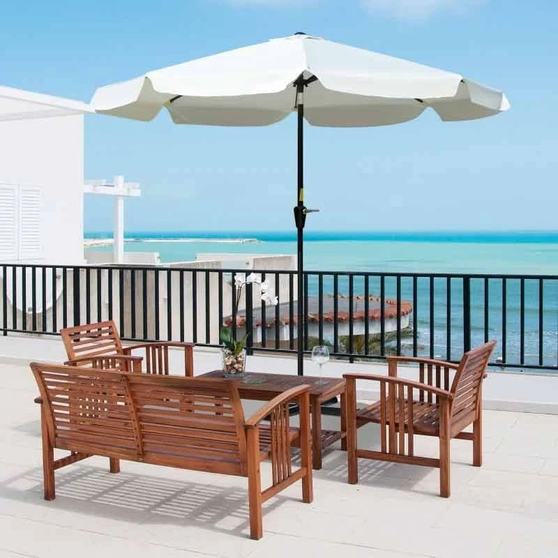 Outsunny 2.66m Patio Parasol With 8 Sturdy Ribs - Cream White - 84D-157 10 Outsunny 2.66m Patio Parasol With 8 Sturdy Ribs - Cream White - 84D-157 - Image 10