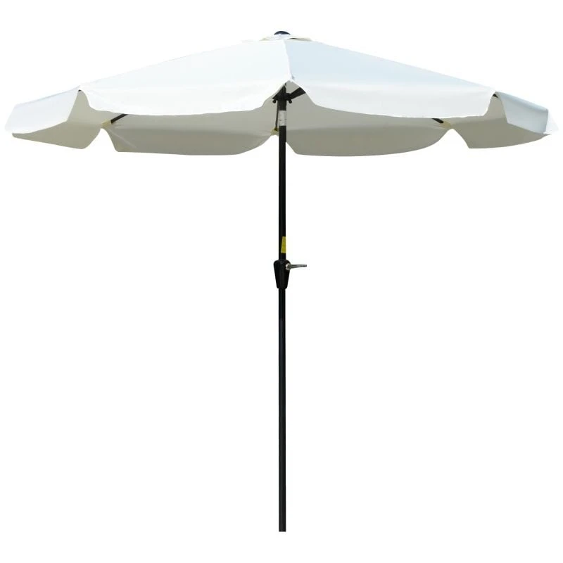 Outsunny 2.66m Patio Parasol With 8 Sturdy Ribs - Cream White - 84D-157 2 Outsunny 2.66m Patio Parasol With 8 Sturdy Ribs - Cream White - 84D-157 - Image 2