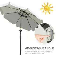 Outsunny 2.66m Patio Parasol With 8 Sturdy Ribs - Cream White - 84D-157 17 Outsunny 2.66m Patio Parasol With 8 Sturdy Ribs - Cream White - 84D-157 -OUTSUNNY Sales Shop outsunny 84d 157 4