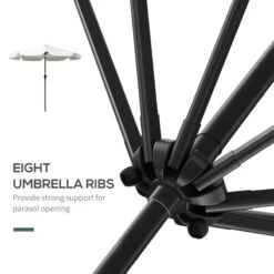 Outsunny 2.66m Patio Parasol With 8 Sturdy Ribs - Cream White - 84D-157 14 Outsunny 2.66m Patio Parasol With 8 Sturdy Ribs - Cream White - 84D-157 -OUTSUNNY Sales Shop outsunny 84d 157 7