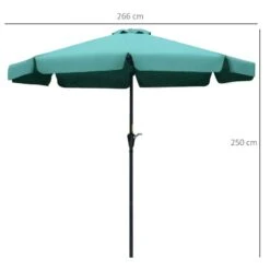 Outsunny 2.66m Patio Parasol With 8 Sturdy Ribs - Green - 84D-157GN -OUTSUNNY Sales Shop outsunny 84d 157gn 2