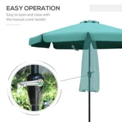 Outsunny 2.66m Patio Parasol With 8 Sturdy Ribs - Green - 84D-157GN -OUTSUNNY Sales Shop outsunny 84d 157gn 4