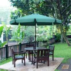 Outsunny 2.66m Patio Parasol With 8 Sturdy Ribs - Green - 84D-157GN -OUTSUNNY Sales Shop outsunny 84d 157gn 9