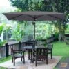 Outsunny 2 X 3m Rectangular Patio Parasol With Crank & Push Button Tilt - Dark Grey - 84D-158CG -OUTSUNNY Sales Shop outsunny 84d 158cg 9