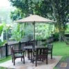 Outsunny 1.96m Patio Parasol With 6 Sturdy Ribs - Cream White - 84D-159 -OUTSUNNY Sales Shop outsunny 84d 159 10