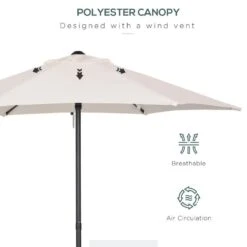 Outsunny 1.96m Patio Parasol With 6 Sturdy Ribs - Cream White - 84D-159 -OUTSUNNY Sales Shop outsunny 84d 159 6