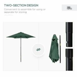 Outsunny 1.96m Patio Parasol With 6 Sturdy Ribs - Green - 84D-159GN 19 Outsunny 1.96m Patio Parasol With 6 Sturdy Ribs - Green - 84D-159GN -OUTSUNNY Sales Shop outsunny 84d 159gn 3