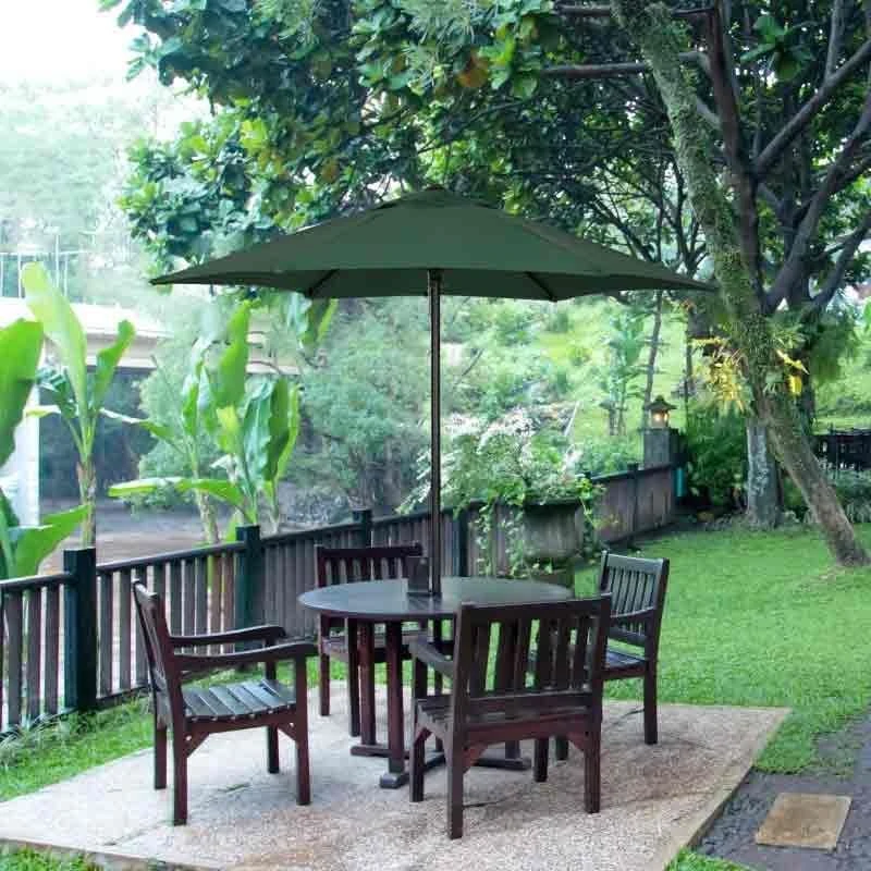 Outsunny 1.96m Patio Parasol With 6 Sturdy Ribs - Green - 84D-159GN 4 Outsunny 1.96m Patio Parasol With 6 Sturdy Ribs - Green - 84D-159GN - Image 4