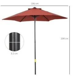 Outsunny 2m Patio Parasol With 6 Sturdy Ribs - Wine Red - 84D-159WR -OUTSUNNY Sales Shop outsunny 84d 159wr 2