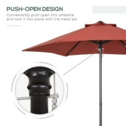 Outsunny 2m Patio Parasol With 6 Sturdy Ribs - Wine Red - 84D-159WR -OUTSUNNY Sales Shop outsunny 84d 159wr 6