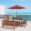 Outsunny 2m Patio Parasol With 6 Sturdy Ribs - Wine Red - 84D-159WR -OUTSUNNY Sales Shop outsunny 84d 159wr 9