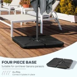 Outsunny Set Of 4 Parasol Base Stand Weights For Banana Hanging Cantilever Umbrella - Black - 84D-172V01BK -OUTSUNNY Sales Shop outsunny 84d 172v01bk 3