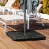 Outsunny Set Of 4 Parasol Base Stand Weights For Banana Hanging Cantilever Umbrella - Black - 84D-172V01BK