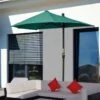 Outsunny 2m Half Balcony Parasol With Crank Handle & Base - Dark Green - 84D-175DG -OUTSUNNY Sales Shop outsunny 84d 175dg 10