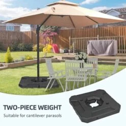 Outsunny Umbrella Weights For Cantilever Parasols Set Of 2 - Black - 84D-199V00BK -OUTSUNNY Sales Shop outsunny 84d 199v00bk 3