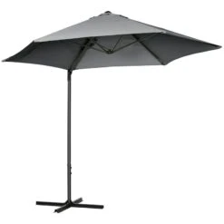 Outsunny 2.5M Cantilever Parasol With 360-degree Rotation With Cross Base - Dark Grey - 84D-209V00CG 12 Outsunny 2.5M Cantilever Parasol With 360-degree Rotation With Cross Base - Dark Grey - 84D-209V00CG -OUTSUNNY Sales Shop outsunny 84d 209v00cg 10